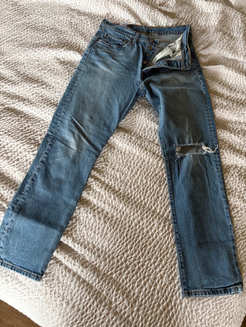 Levi’s 501 Distressed Straight Leg Jeans